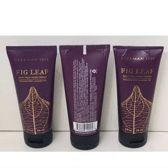 3 PK BEEKMAN 1802 GOAT MILK HAND CREAM 2 oz each FIG LEAF NO BOX - Picture 2 of 4